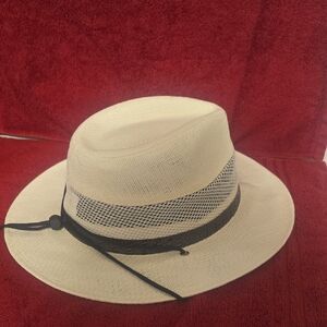 Light Straw Fedora with Black Band